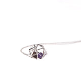 WATER (ICOSAHEDRON) DIFFUSER NECKLACE in 925 Sterling Silver (Wellness Jewellery)