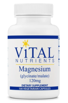 Vital Nutrients Magnesium (glycinate/malate) 120 mg (100 Veg Capsules)